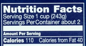 Soup, old label - nutrituion